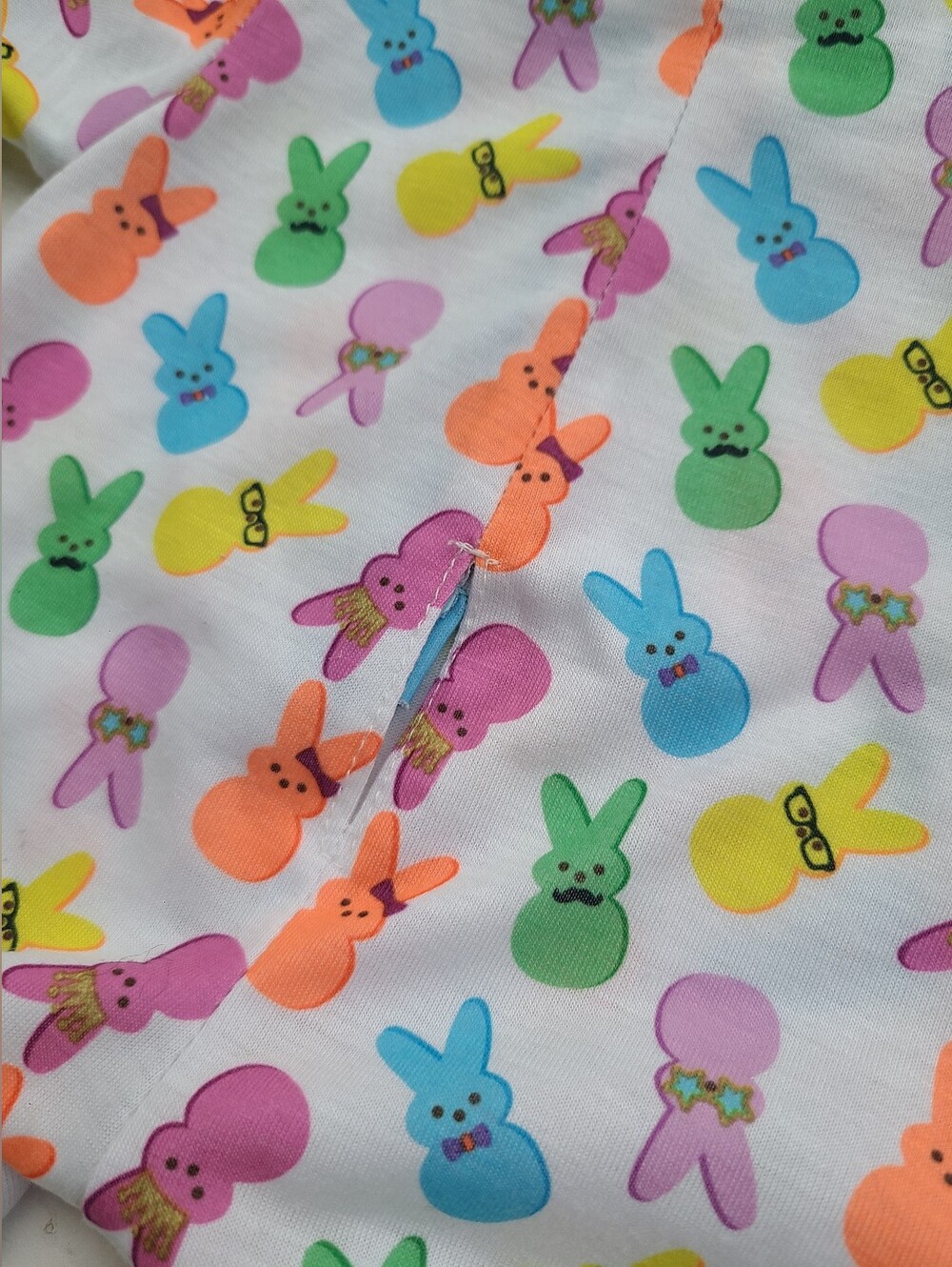 Build-A-Bear Peeps Multicolor Bunny Print Romper Sleeper Pajamas - Picture 6 of 6